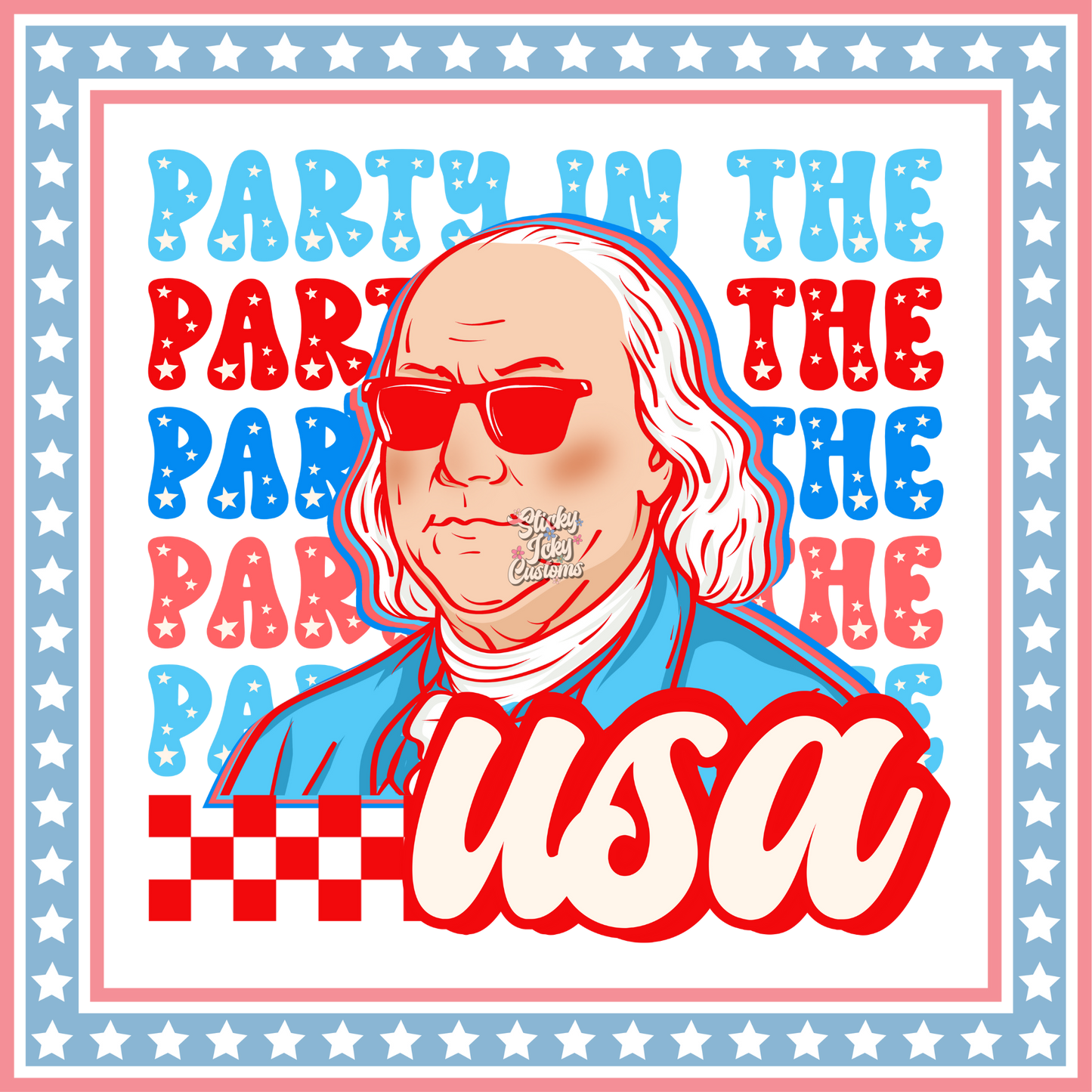 BENJAMIN PARTY IN THE USA TEE