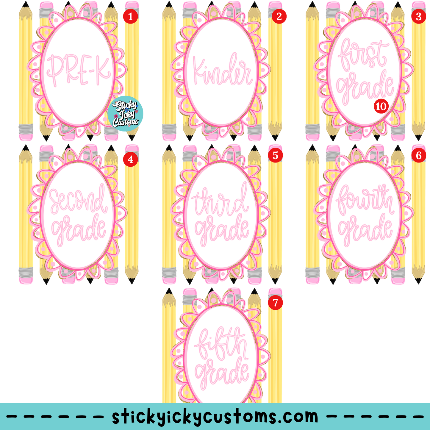 PENCIL COQUETTE DESIGNS 1-7