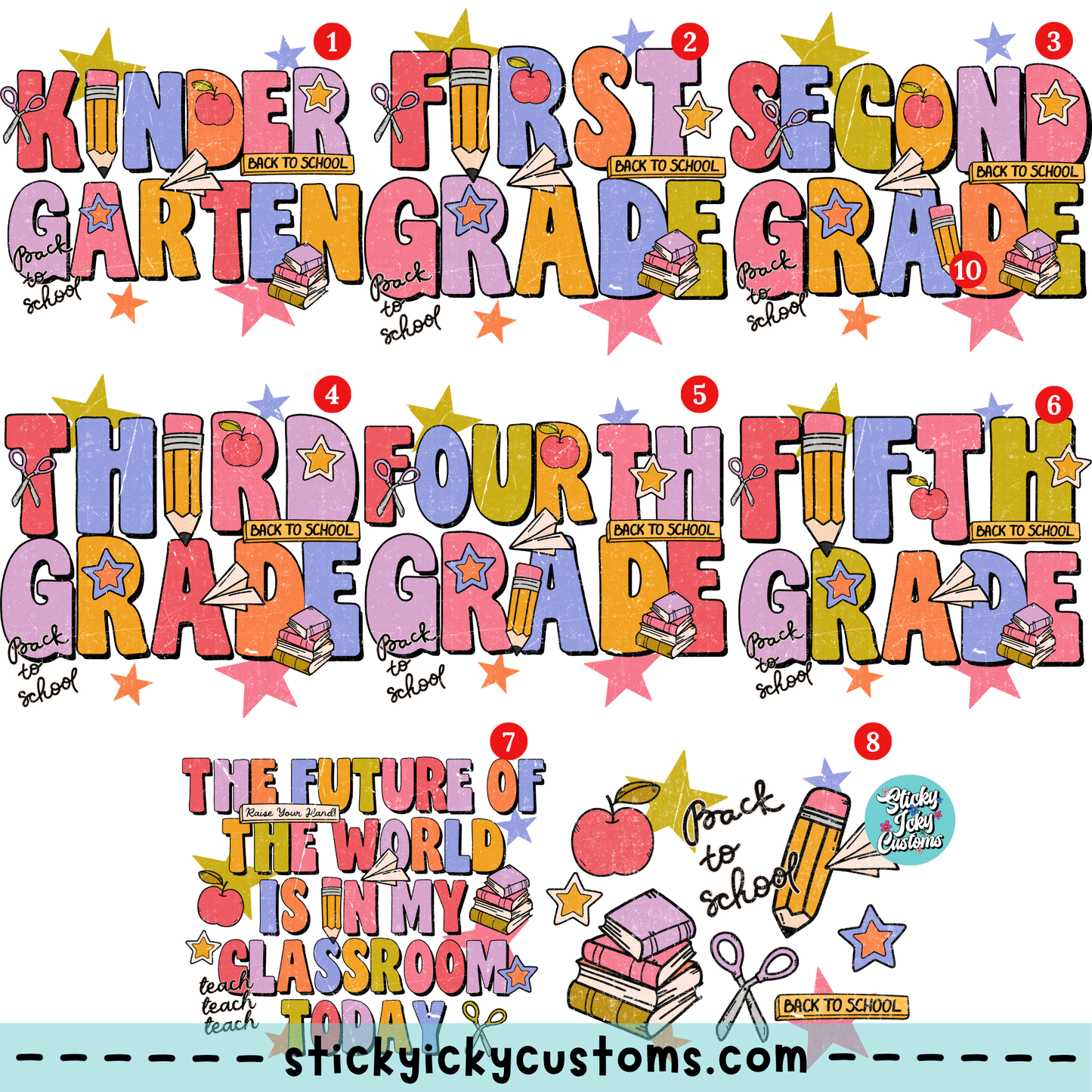 BACK TO SCHOOL DESIGNS 1-8