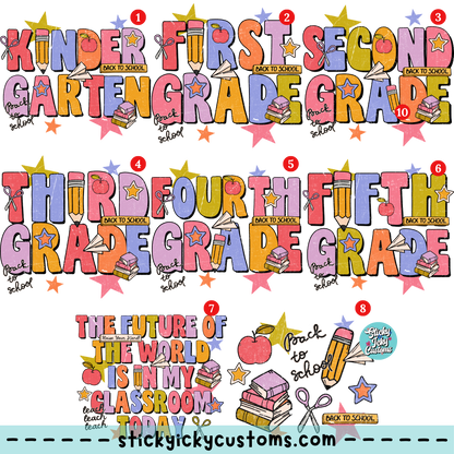 BACK TO SCHOOL DESIGNS 1-8