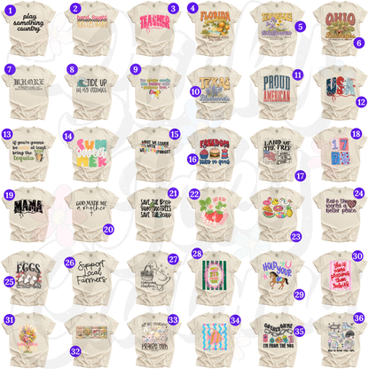 FRI - SUN SPECIAL 30% OFF (READY BY 4-28) DESIGNS 1-36