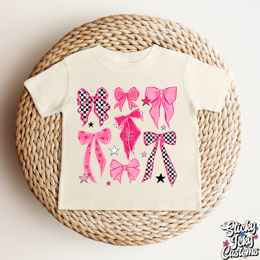 PINK & CHECKERED BOWS (TODDLER)