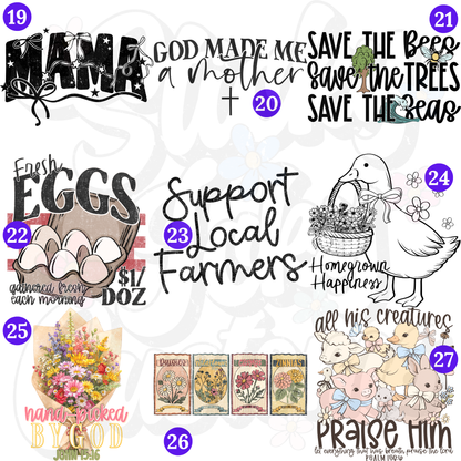 FRI - SUN SPECIAL 30% OFF (READY BY 4-28) DESIGNS 1-36