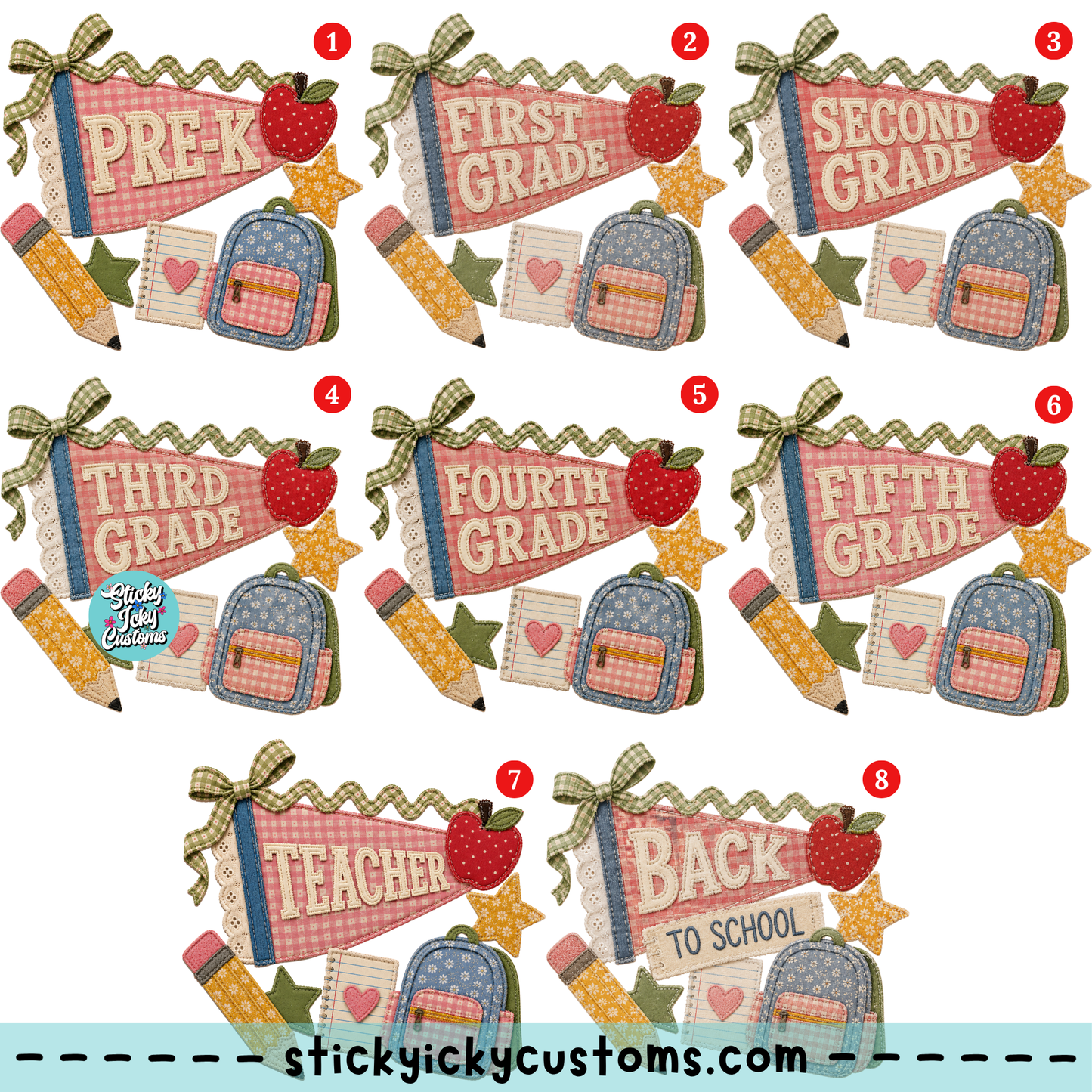 FAUX PATCHWORK DESIGNS 1-8