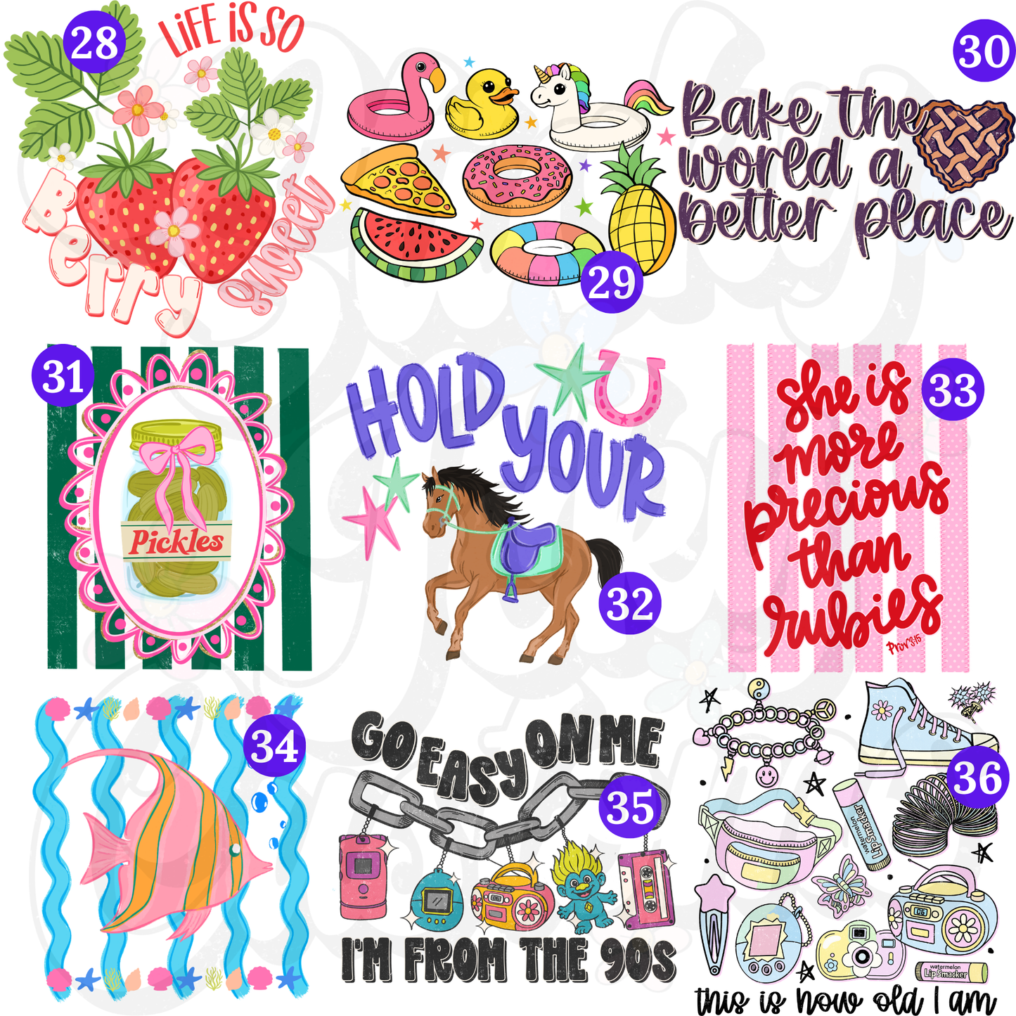 FRI - SUN SPECIAL 30% OFF (READY BY 4-28) DESIGNS 1-36