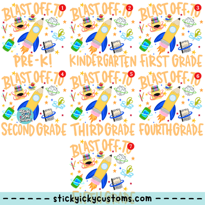 BLAST OFF TO (BLUE) DESIGNS 1-7