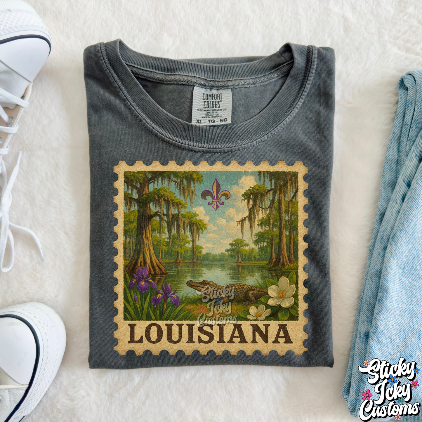 VINTAGE LOUISIANA GATOR STAMP
